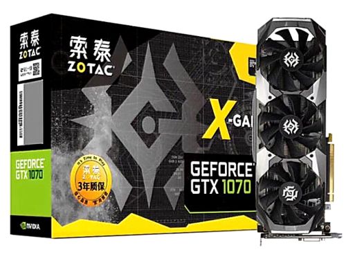 Tarjeta de video Zotac GeForce GTX1070-8GD5 X-GAMING, NVIDIA para minar.