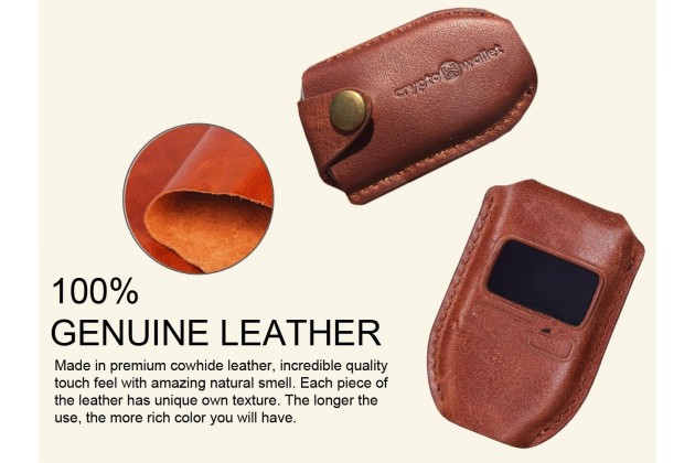 Leather holster case for Trezor Wallet.