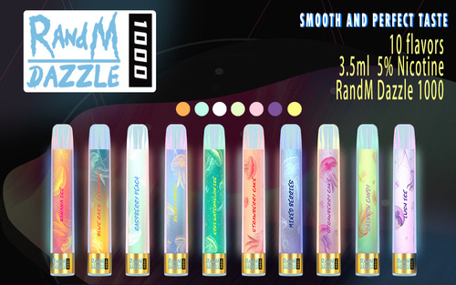 Disposable R and M Dazzle 1000, 1000 Puff, 550mAh, 3,5 ml, 5% salt nic. (LED light).